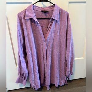 banana republic linen button down purple lilac large
